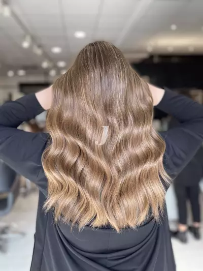Foto di donna con capelli lunghi biondo medio sabbia